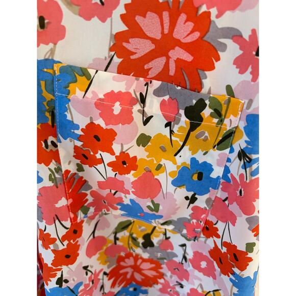 AnnieWear Los Angeles Floral Button Down Blouse Size S Colorful Spring Top - Picture 6 of 7